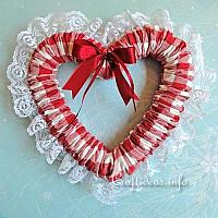 Fabric Country Heart Wreath