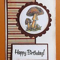 Fall Card with Mushroom Motif