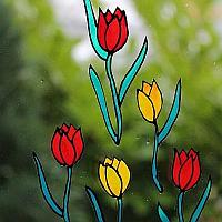 Glass Cling Tulips
