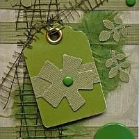 Green ATC with Flower Motif