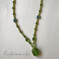 Green Beaded Necklace with Pendant