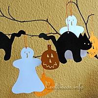 Halloween Cat, Pumpkin and Ghost Paper Figures