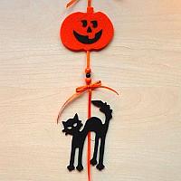 Halloween Die Cut Cat and Pumpkin Garland