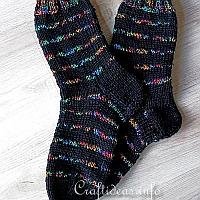 Knitting Socks - Striped Winter Socks