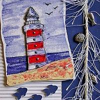 Maritime Card with Lighthouse Motif
