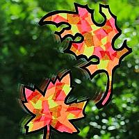 Paper Autumn Leaves Window Decorations