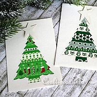 Patchwork Christmas Tree Greeting Cards for the Holidays