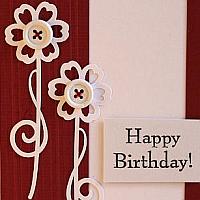 Red and White Birthday Card