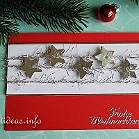 Red with Silver Stars Greeting Card for the Holidays