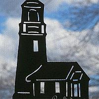 Silhouette Lighthouse Paper Window Decoration