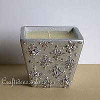 Silver Colored Glittery Candle Holder