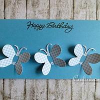 Spring Card - Blue Card with Butterflies