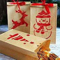 Stencilled Christmas Gift Bags