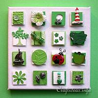 Summer Canvas Picture with Inchies - Green Summer Theme