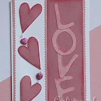 Valentine's Day Card - Love Card with Hanging Hearts