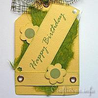 Yellow and Green Happy Birthday Tag