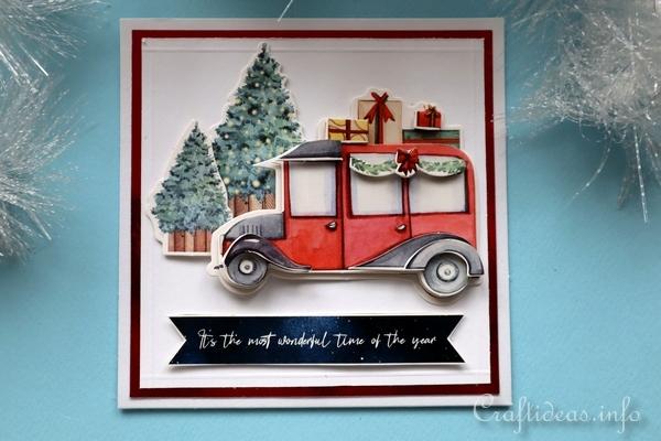 3-D Christmas Card with Delivery Truck