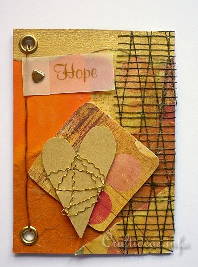 ATC - Artist Trading Cards - Hope ATC Using Orange and Gold Colors