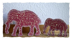A Taste of India - Wooden Elephants Decorated with Scrapbook Paper