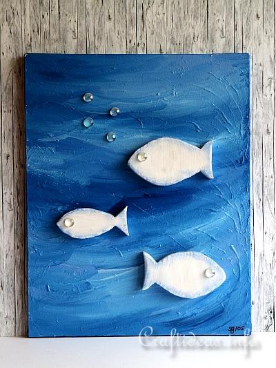 Acrylic Painting - Summer Fish Painting Using Wooden Fish