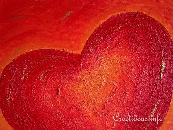 Acrylic Painting with Red Heart Motif - Detail