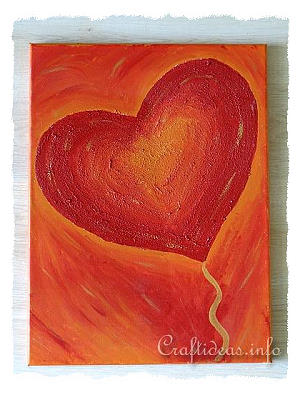 Acrylic Painting with Red Heart Motif 
