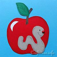 Apple and Worm Paper Piecing Project for Kids