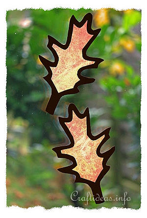 Autumn Craft - Leaves Window Decoration