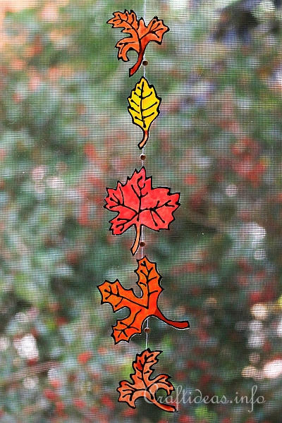 Autumn Crafts - Glass Paint Leaves Decoration