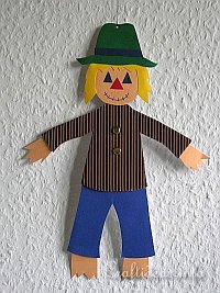 Autumn Paper Craft - Kids Craft - Paper Scarecrow Decoration
