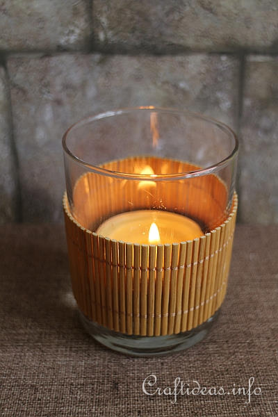 Bamboo Tealight Glass Cover