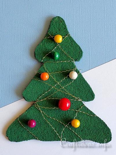 Basic Christmas Craft Ideas - Cork Christmas Tree Ornament