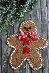 Cork Gingerbread Man Ornament 