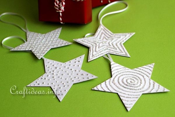 Basic Christmas Craft Ideas - Glitter Embossed Holiday Star 2