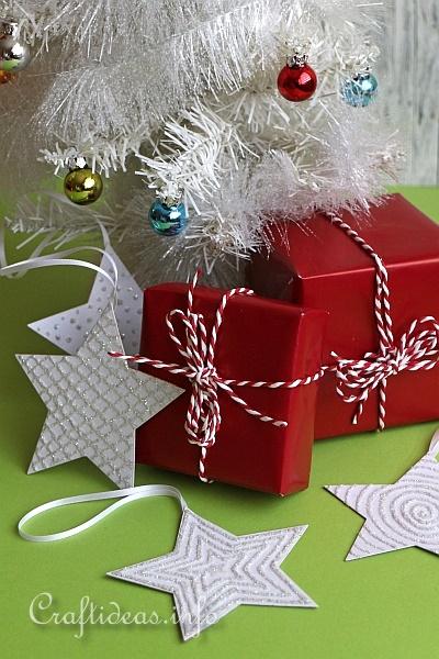 Basic Christmas Craft Ideas - Glitter Embossed Holiday Stars