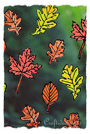 Basic Craft for Fall - Autumn Leaves Window Cling