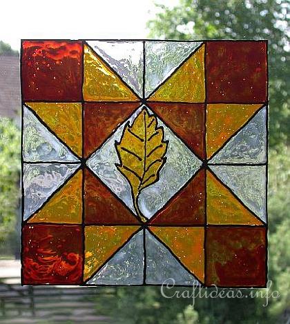 Basic Craft for Fall - Ohio Star Patchwork Block Window Cling