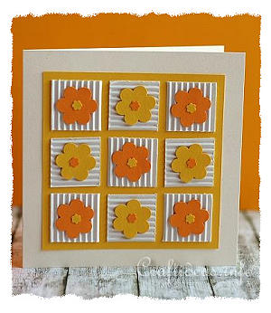 Birthday Card - Greeting Card - Cheery Patchwork Flowers Card