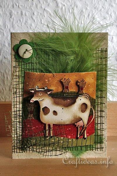 Birthday Card - Greeting Card - Country Cow all Occasion Card