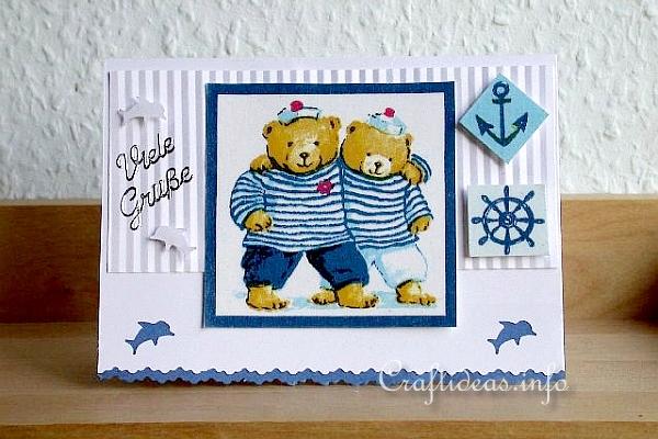 Birthday Card - Greeting Card - Cute Sailor Bears