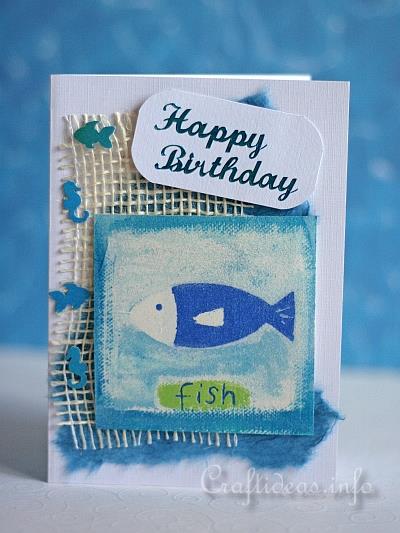 Birthday Card - Greeting Card - Maritime Card with Fish Motifs