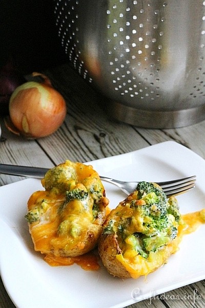 Broccoli and Cheese Stuffed Potatoes