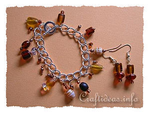 Brown Bracelet and Earrings Set 