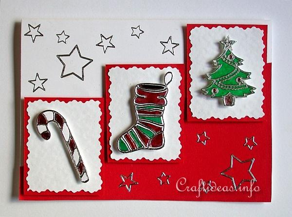Christmas Card - Frohe Festtage - Peel Off Stickers