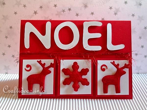 Christmas Card - Noel with Snowflake and Reindeer