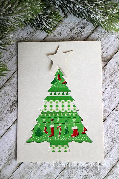 Christmas Card - Patchwork Christmas Tree Greeting Card for the Holidays