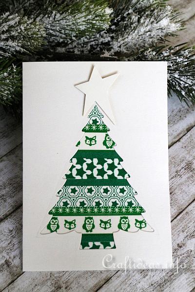 Christmas Card - Patchwork Christmas Tree Greeting Card for the Holidays 2