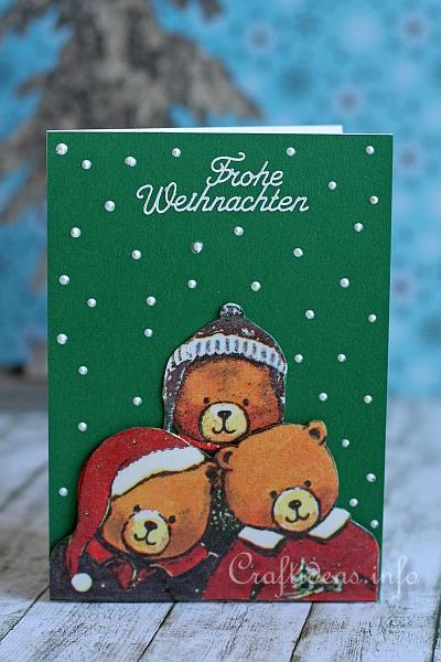 Christmas Card - Three Bears Greeting Card for the Holidays