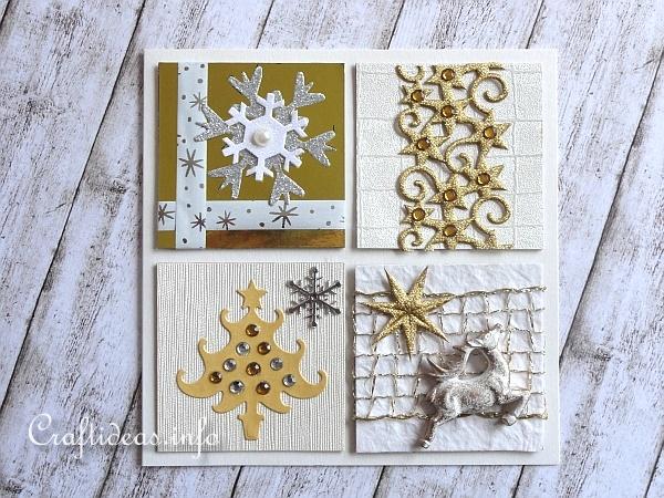 Christmas Card With Silver, Gold and White Embellishments 4