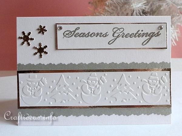 Christmas Card  - Believe with Snowmen and Snowflakes